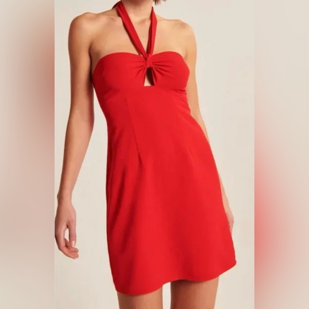 NWT A&F Knot-Front Cutout Halter Mini Dress